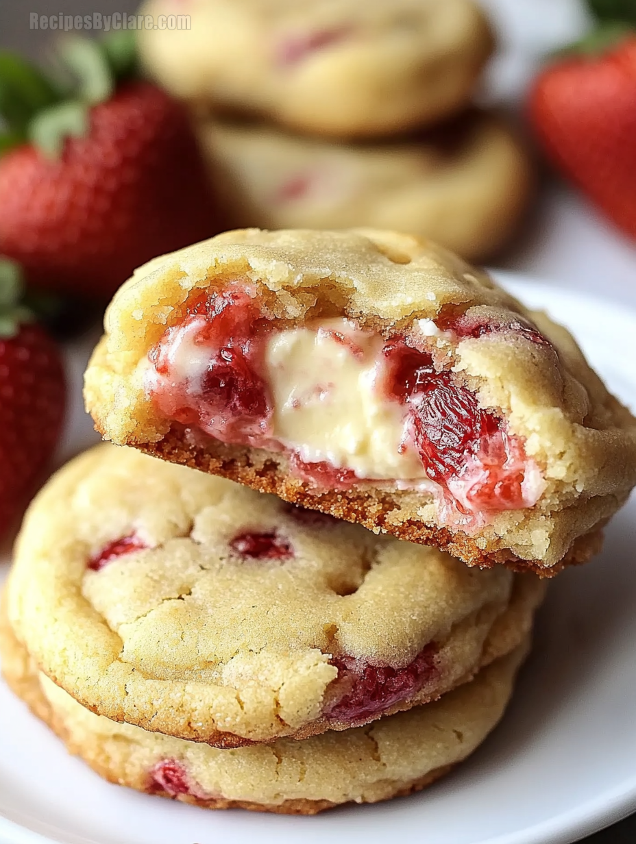 Strawberry Cheesecake Stuffed Cookies