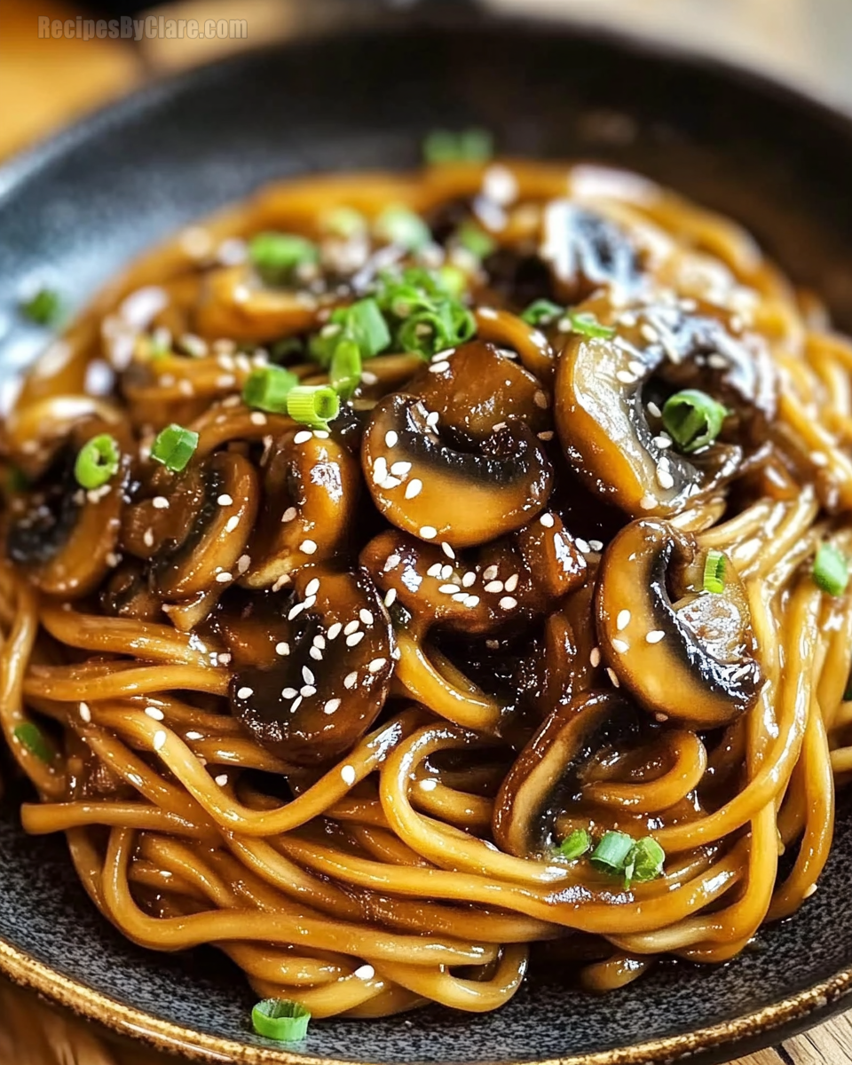 Saucy Ginger Sesame Noodles With Caramelized Mushrooms