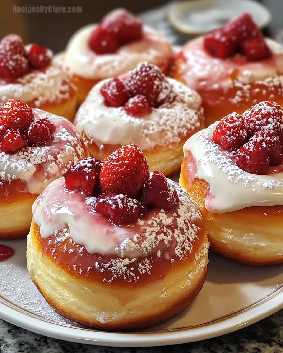 Strawberry Cheesecake Stuffed Donuts