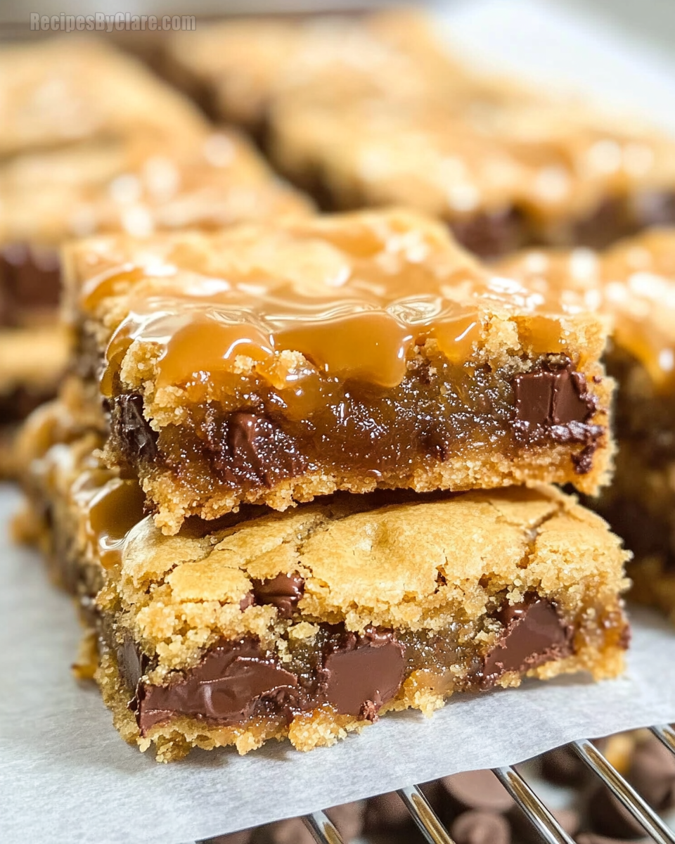 Salted Caramel Chocolate Chip Cookie Bars