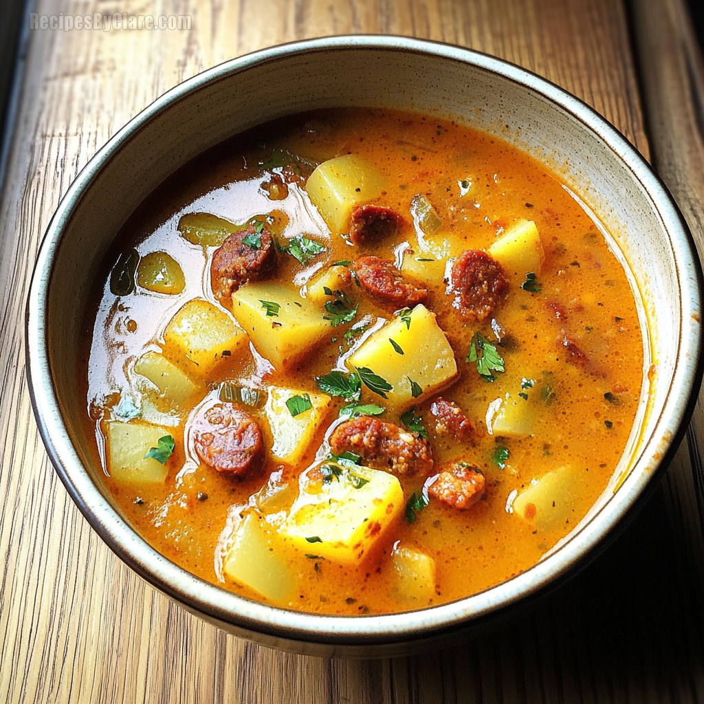 Spanish Potato Soup with Chorizo