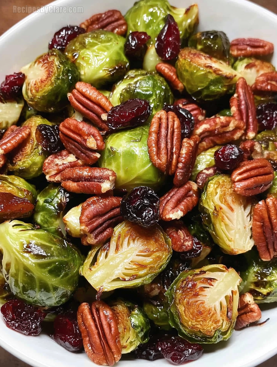 Brussels Sprouts with Bacon, Pecans & Cranberries