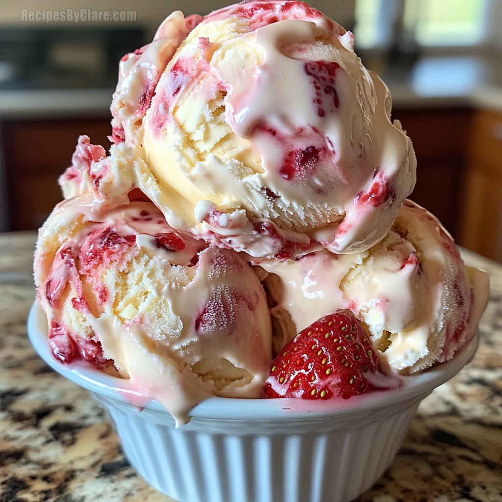 Strawberry Vanilla Bean Ice Cream