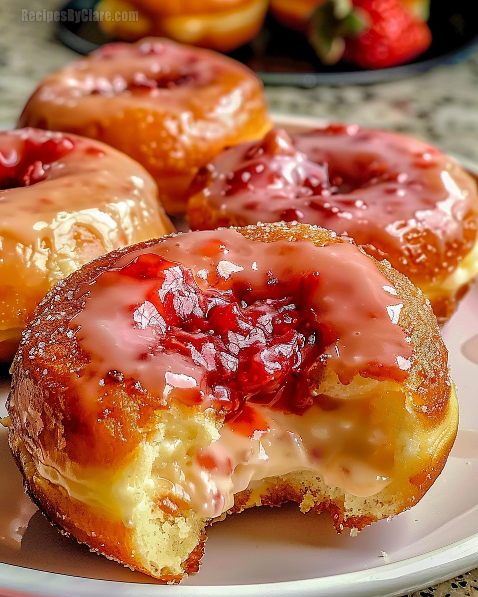 Strawberry Cheesecake Stuffed Donuts