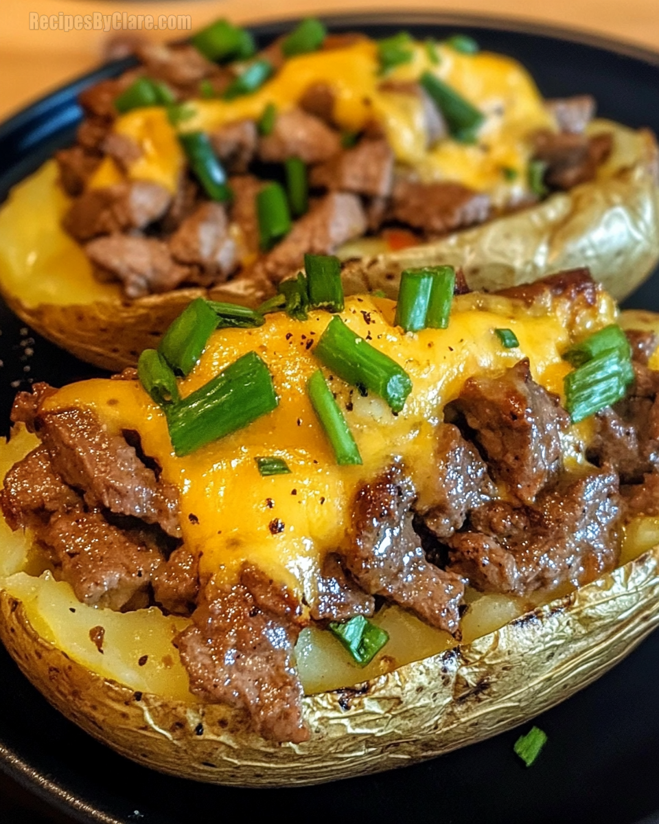 Philly Cheesesteak Baked Potato