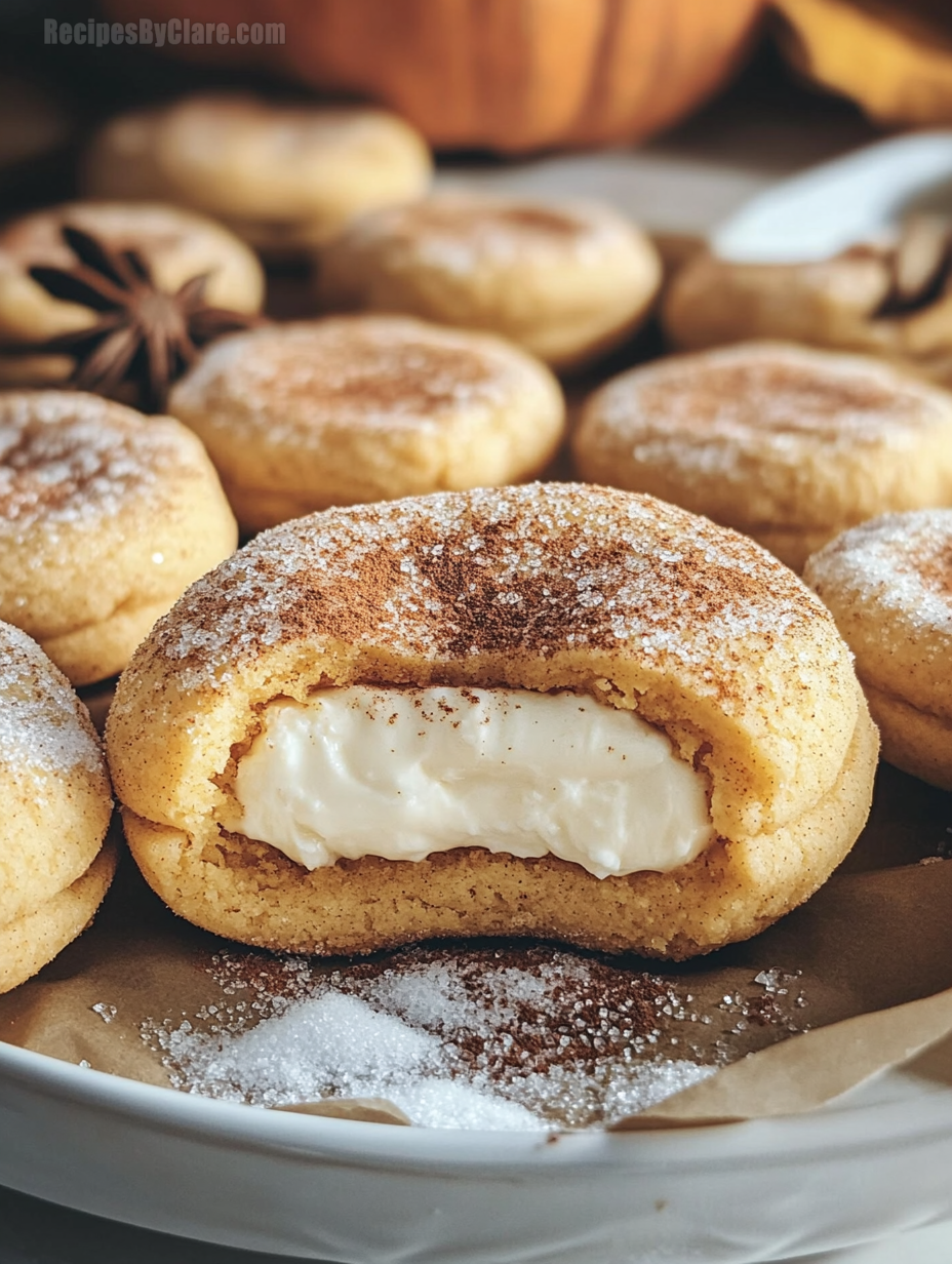 Pumpkin Spice Cheesecake-Stuffed Sugar Cookies