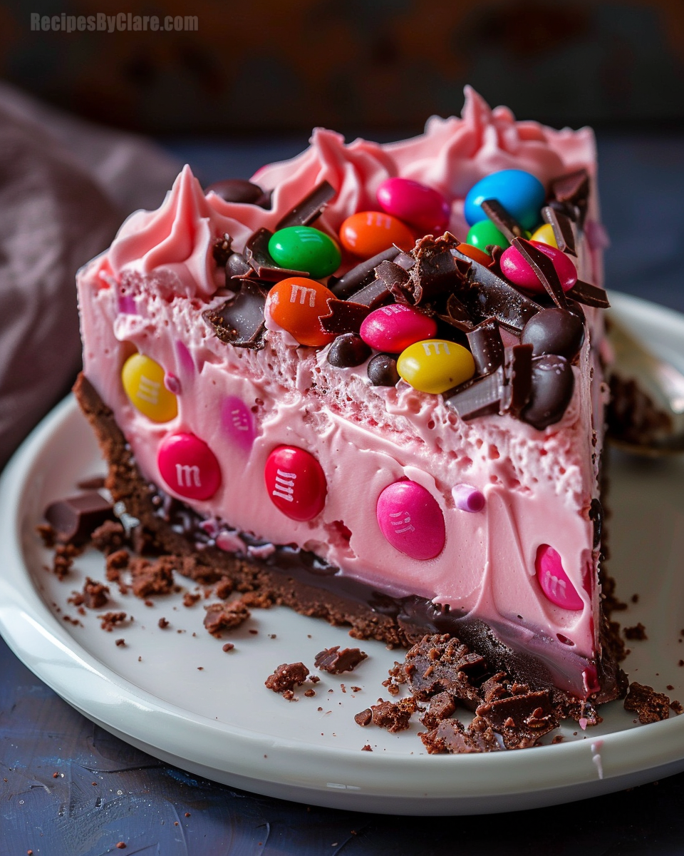 Pink Paradise: No-Bake M&M Snickers Cheesecake