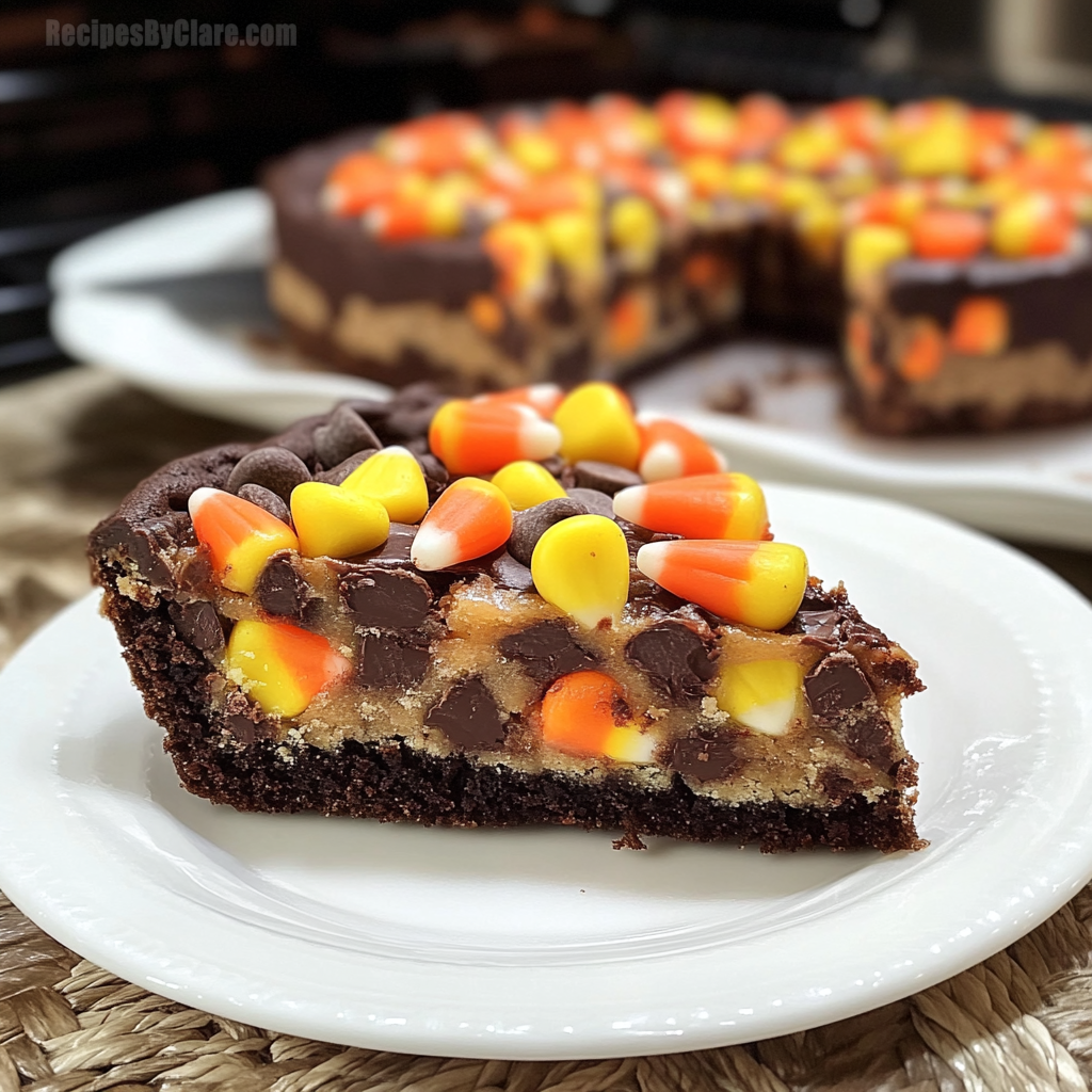 Candy Corn Chocolate Chip Cookie Cake