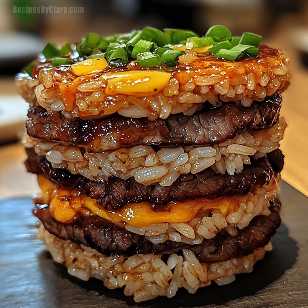 Korean BBQ Beef Rice Stack