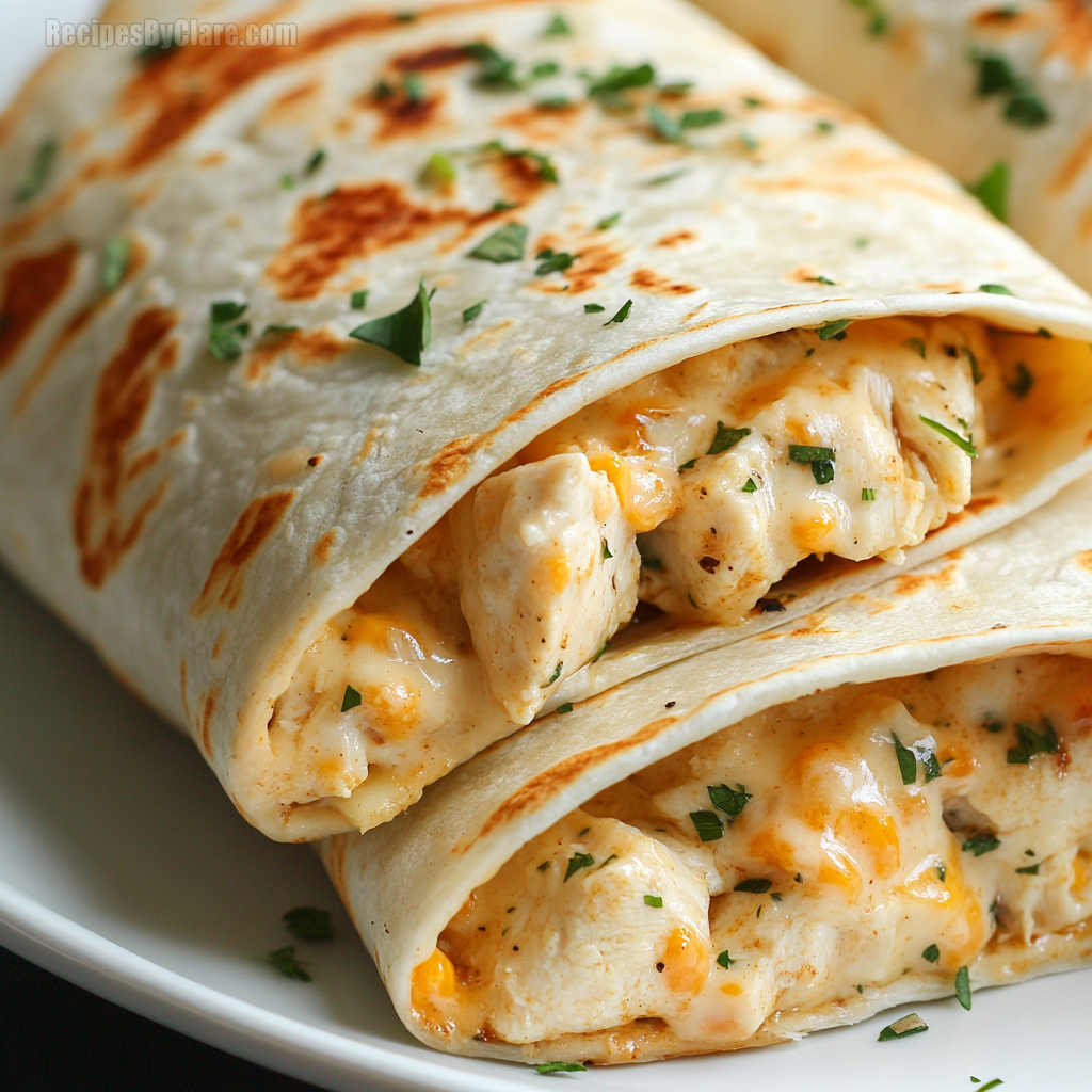 Cheesy Garlic Chicken Wraps