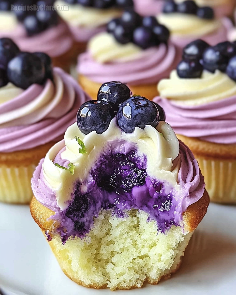 Blueberry Lime Cheesecake Cupcakes