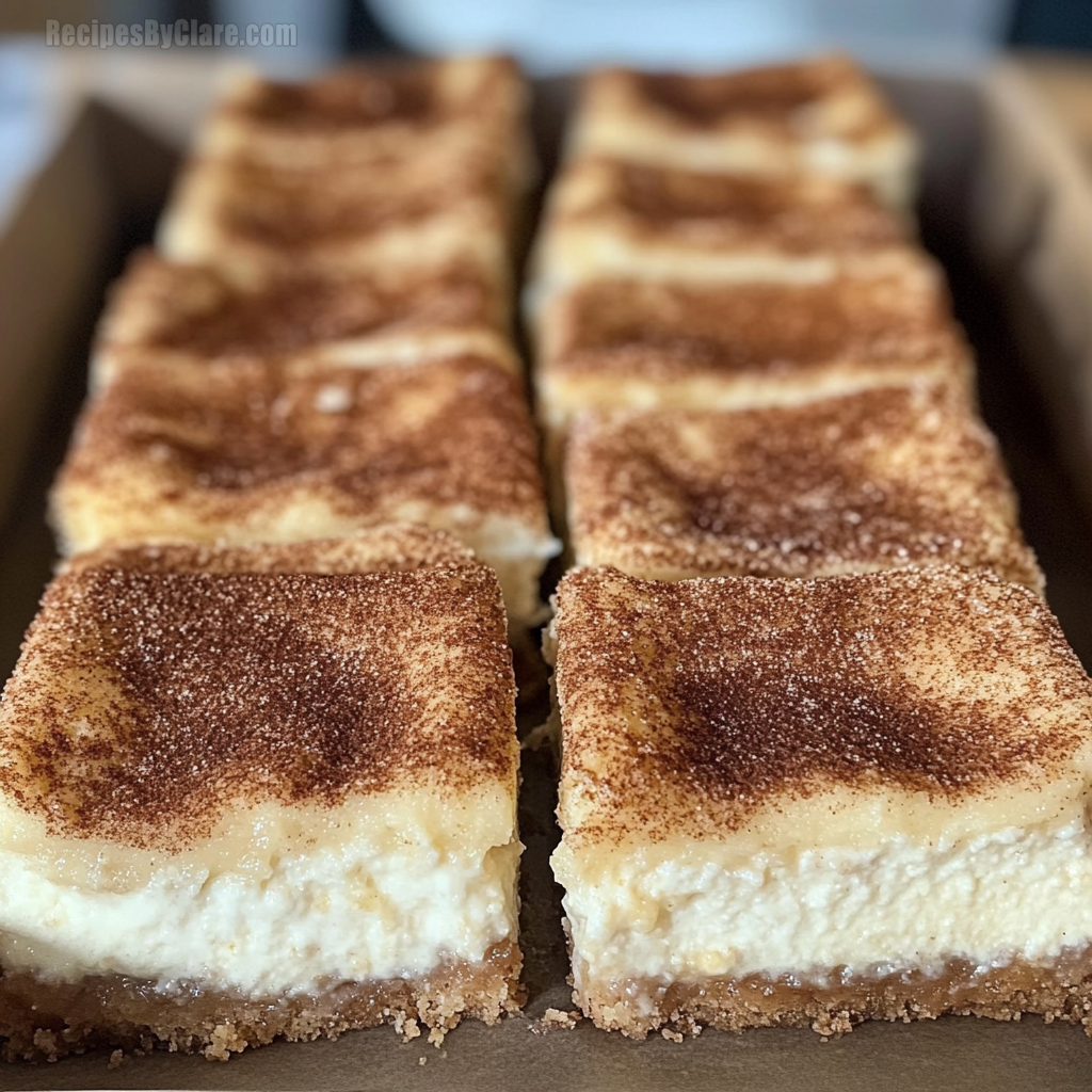 Cinnamon Churro Cheesecake Bars