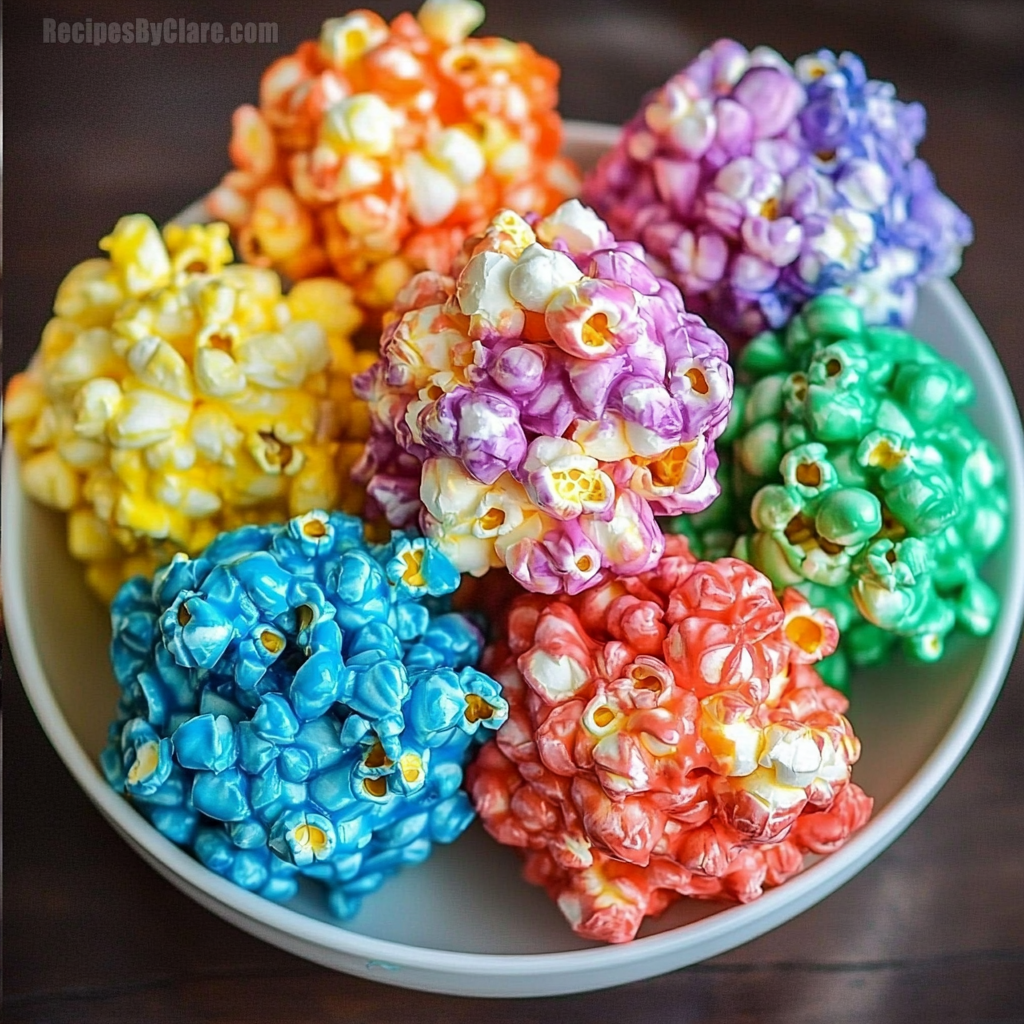 Rainbow Popcorn Balls