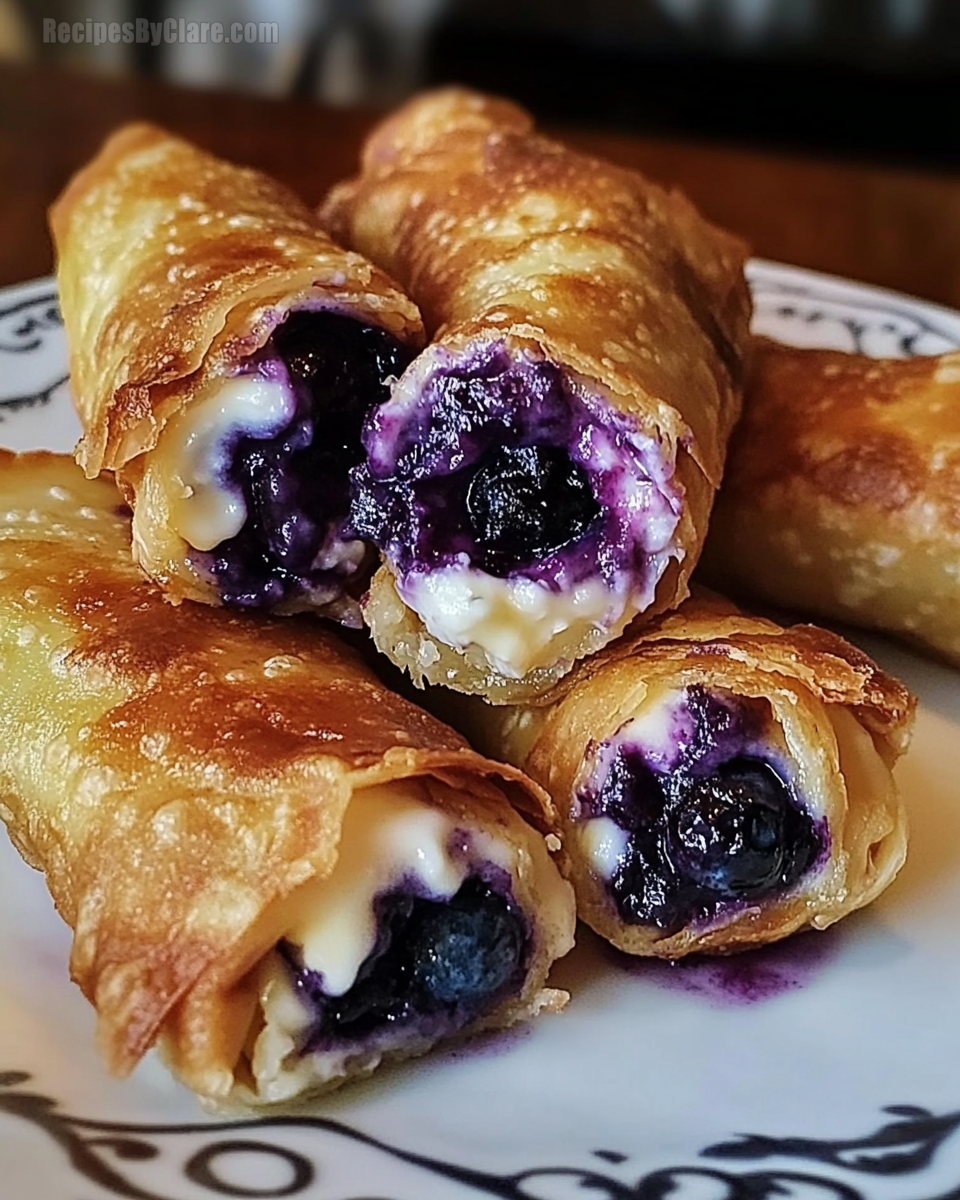 Blueberry Cream Cheese Egg Rolls