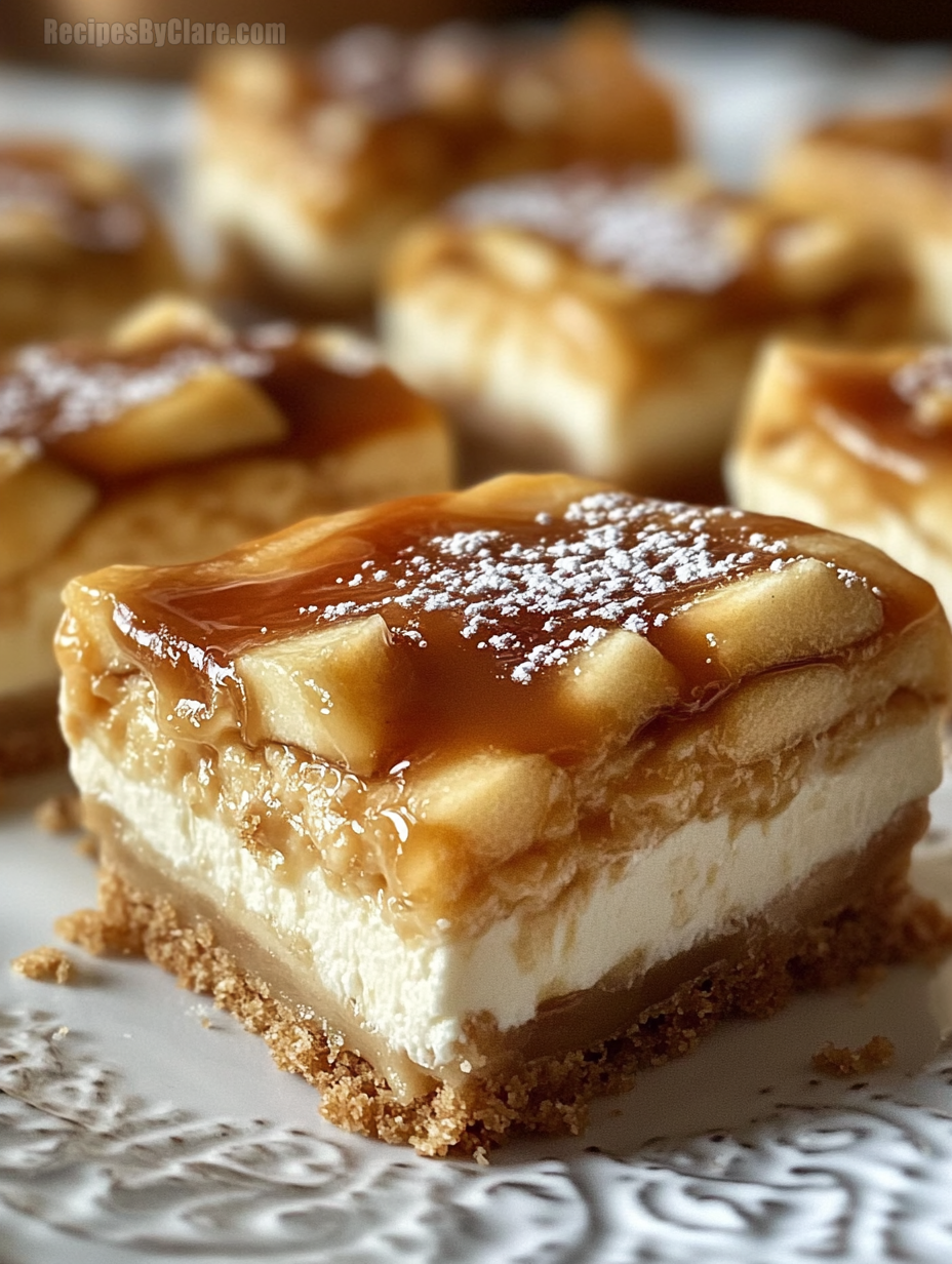 Salted Caramel Apple Cheesecake Squares