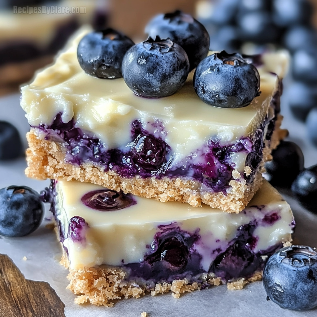 Elegant White Chocolate Blueberry Bars