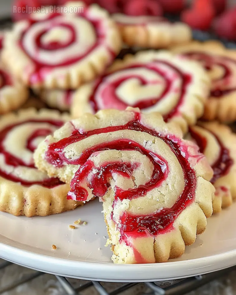 Raspberry Swirl Shortbread Cookies