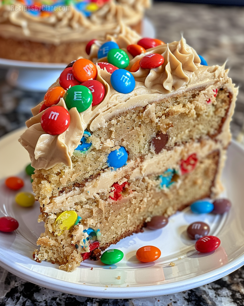 M&M's Peanut Butter Cake with Peanut Butter Frosting