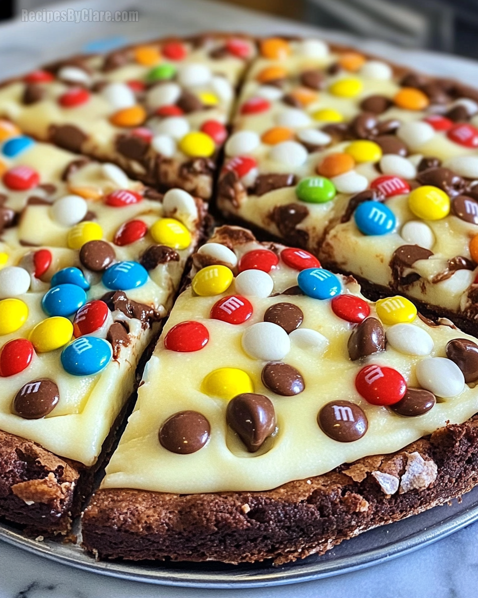 White Chocolate Brownie Pizza