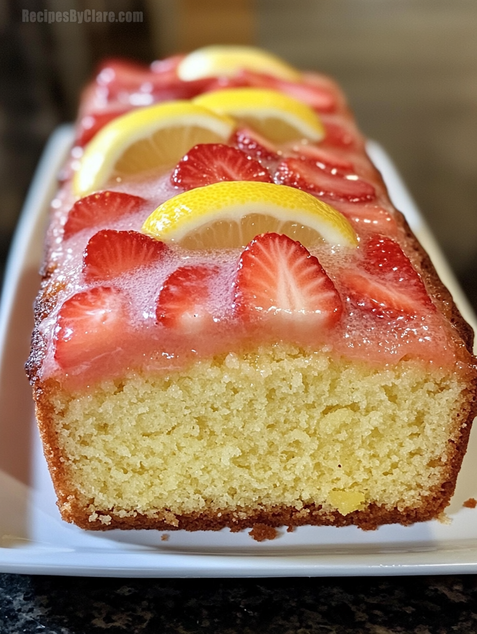 Strawberry Lemonade Pound Cake Loaf