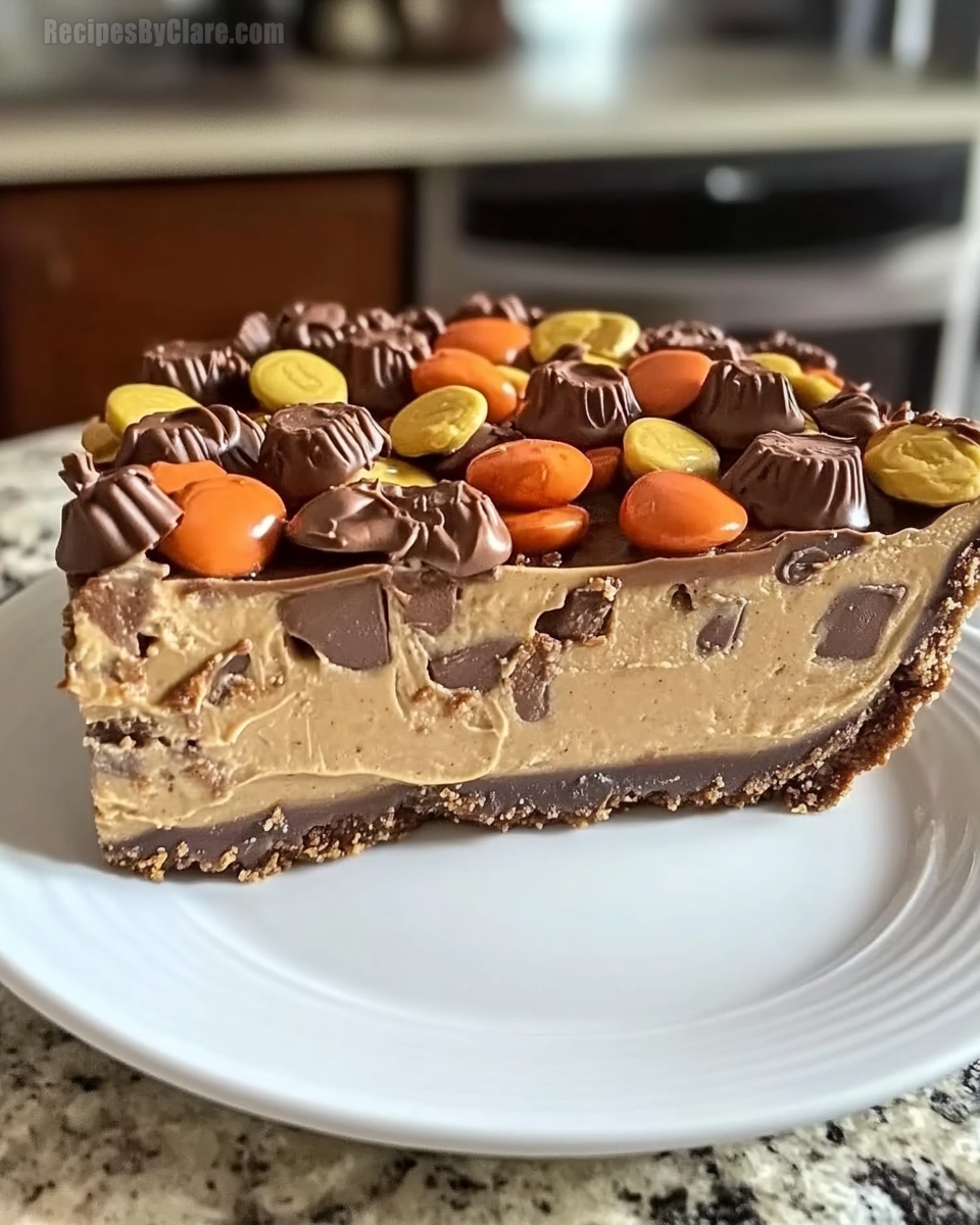 Giant Reese’s Peanut Butter Cup Pie - Easy No-Bake Dessert - Recipes By ...