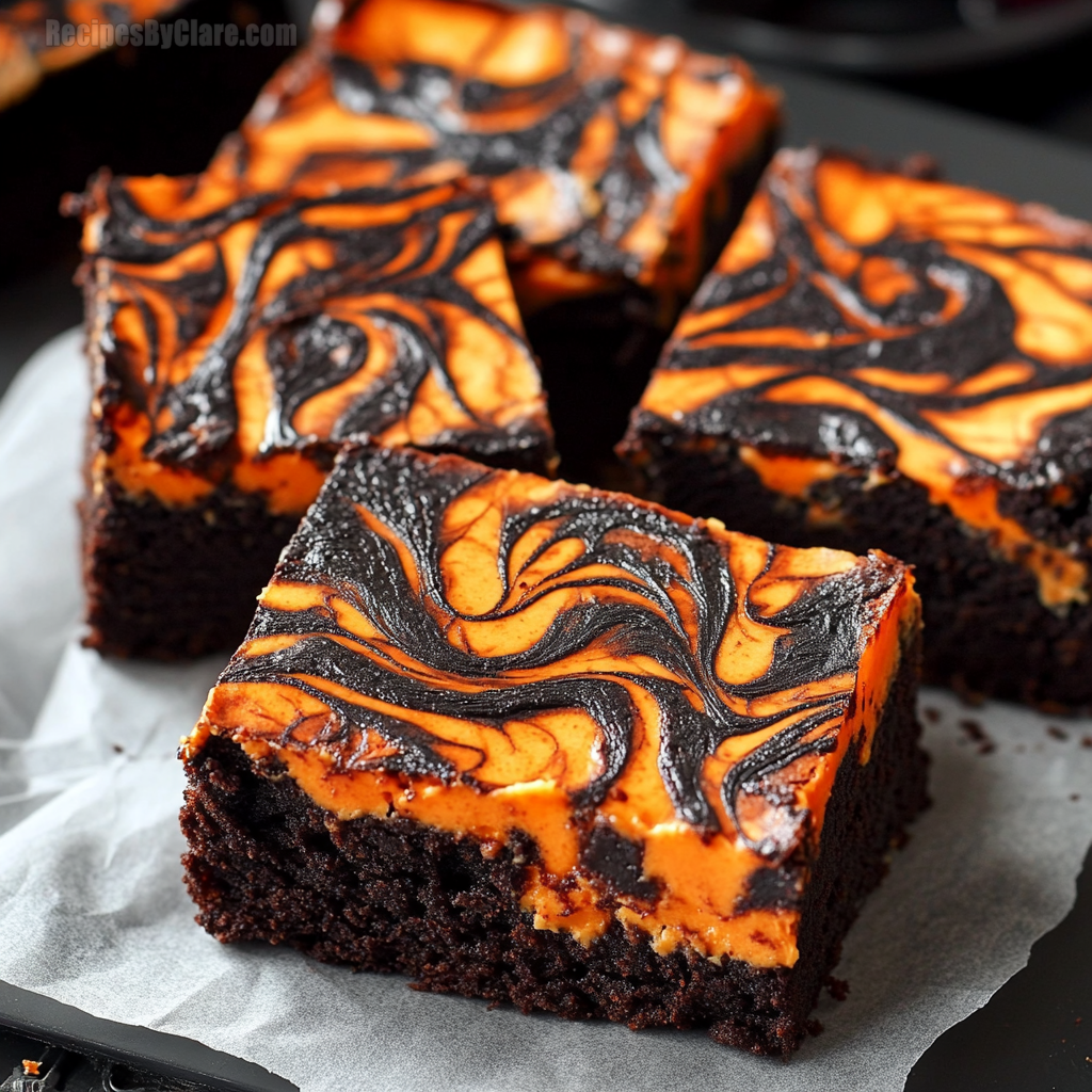 Halloween Cream Cheese Swirl Brownies