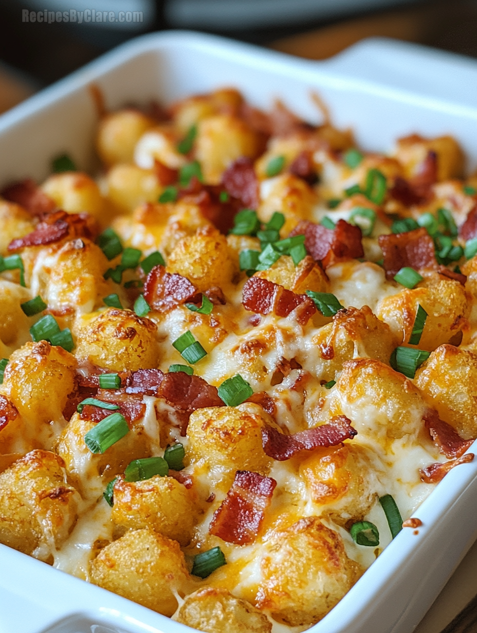 Chicken Bacon Ranch Tater Tot Casserole