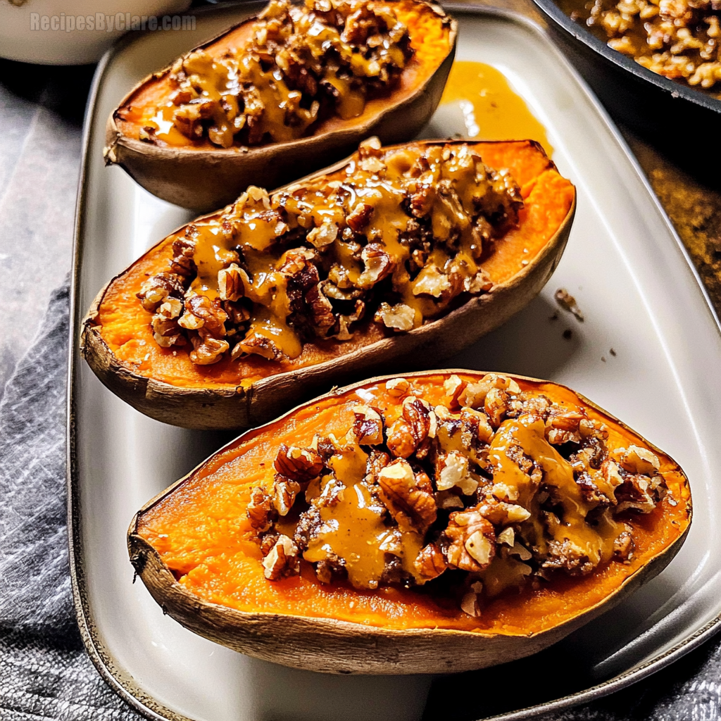 Maple Walnut Twice-Baked Sweet Potatoes