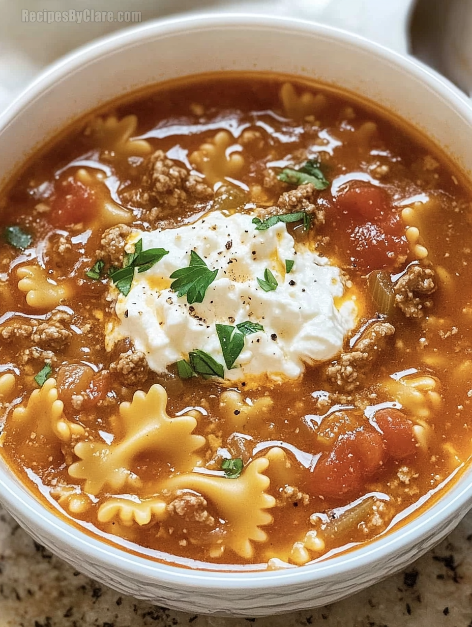 Lasagna Soup with Cheesy Goodness