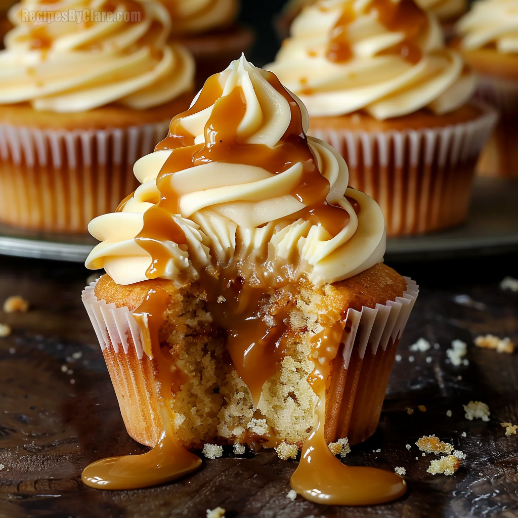 Gooey Salted Caramel Cupcakes