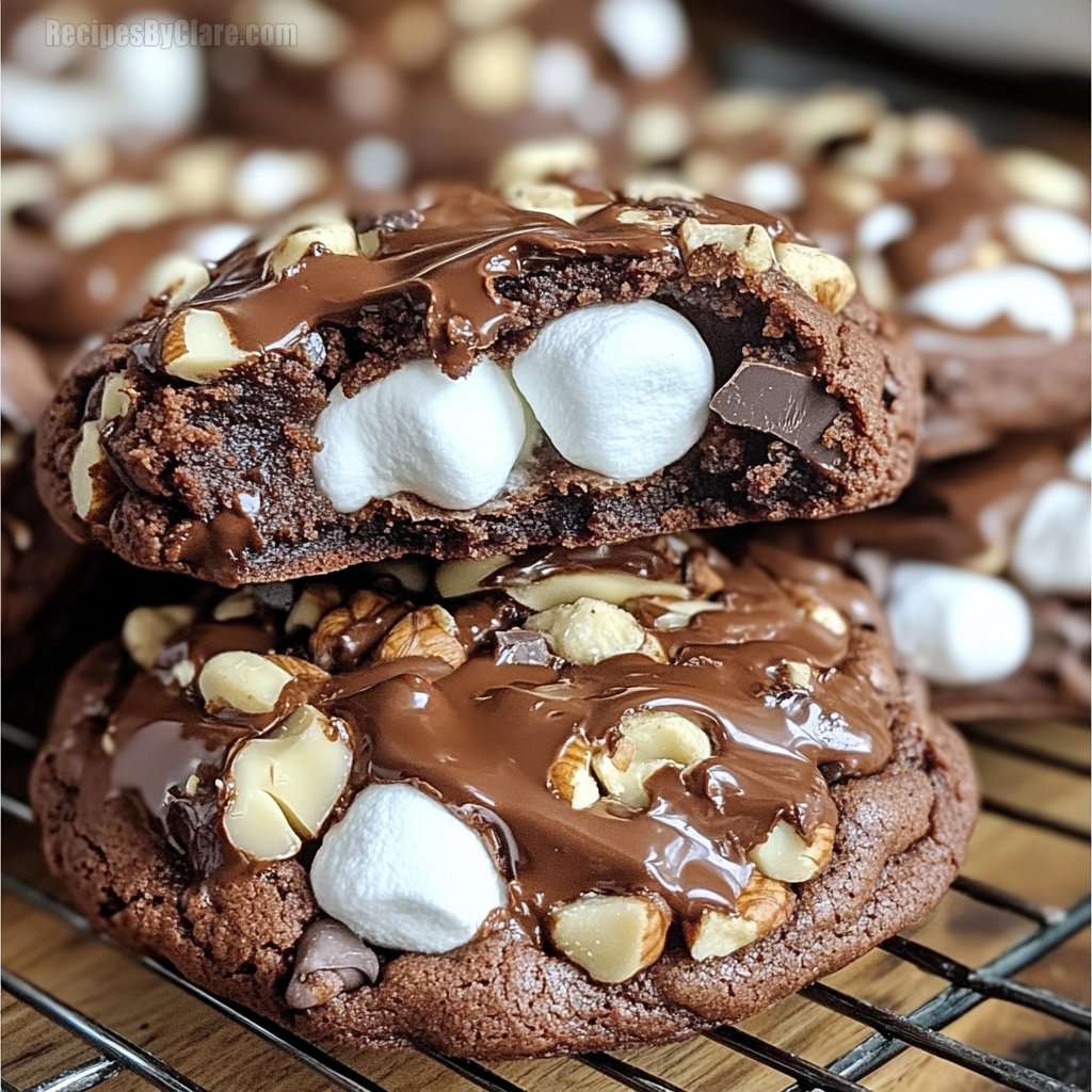 Rocky Road Cookies Stuffed With Marshmallow