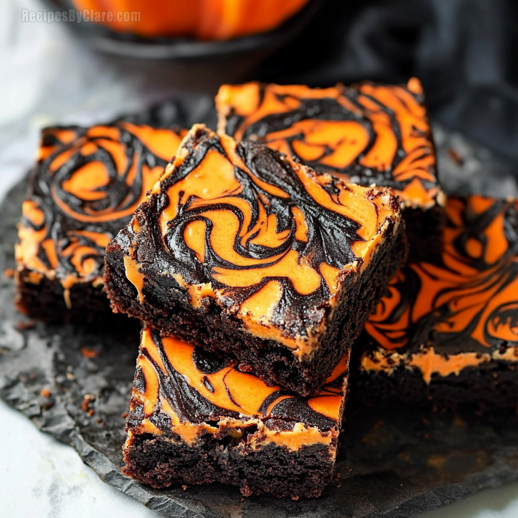 Halloween Cream Cheese Swirl Brownies