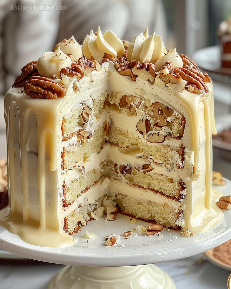 White Chocolate Pecan Layer Cake