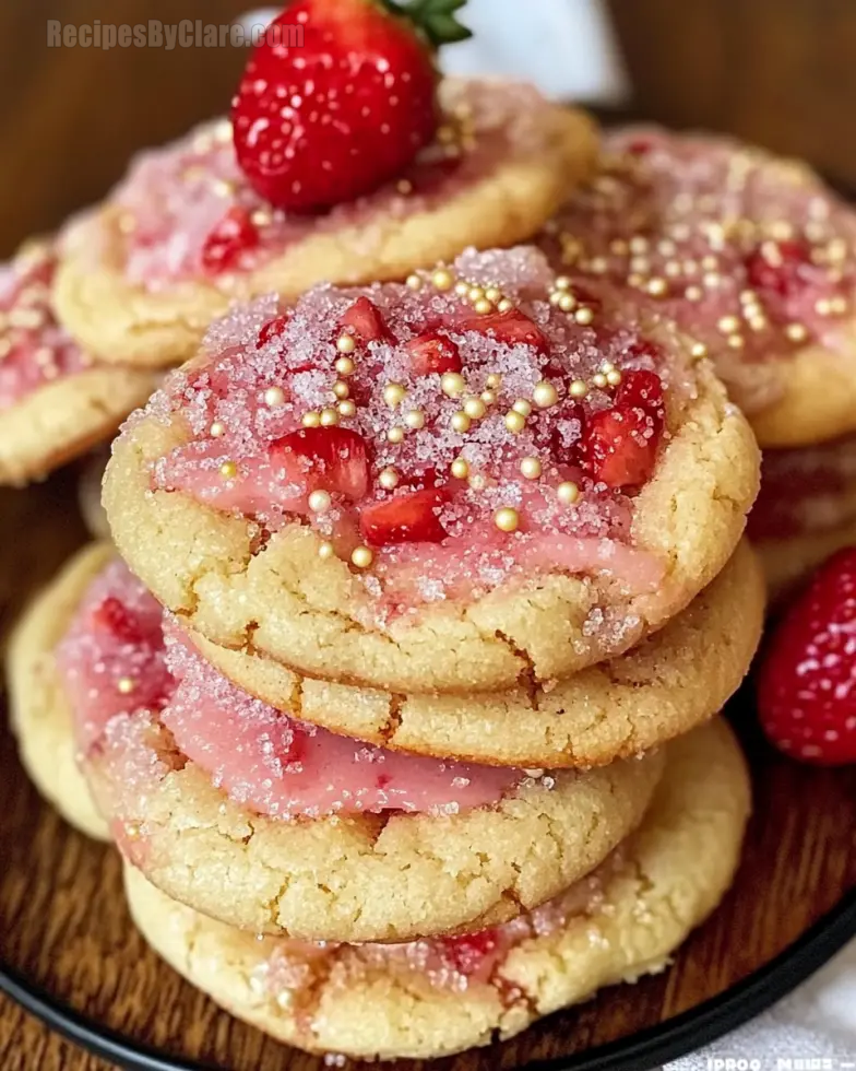 Double Strawberry Sugar Cookies