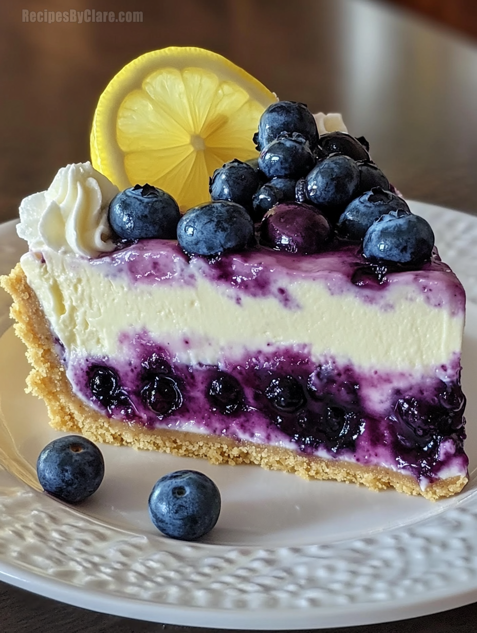 Lemon Blueberry Cheesecake Slice