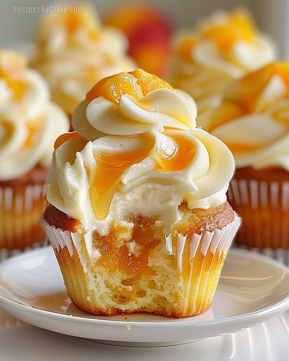 Honey Peach Cream Cheese Cupcakes