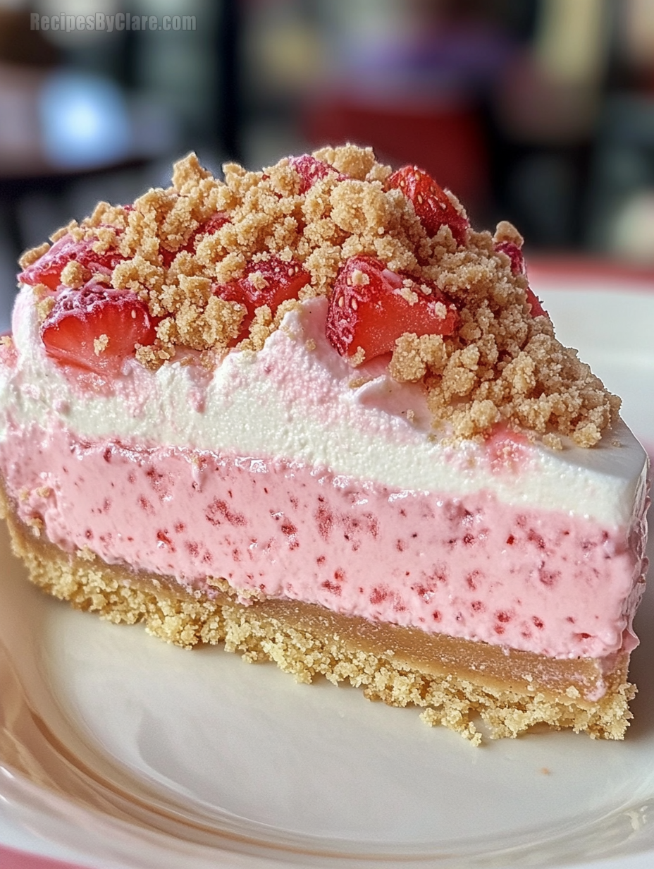 Very Strawberry Crunch Cheesecake Slice