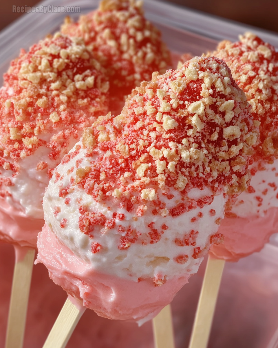 Strawberry Crunch Cheesecake Pops