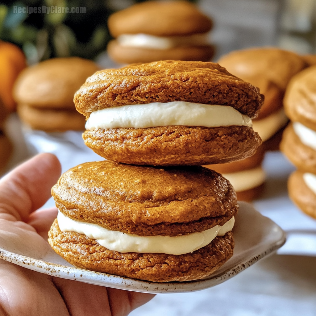 Pumpkin Whoopie Pies With Maple Cream Cheese Filling