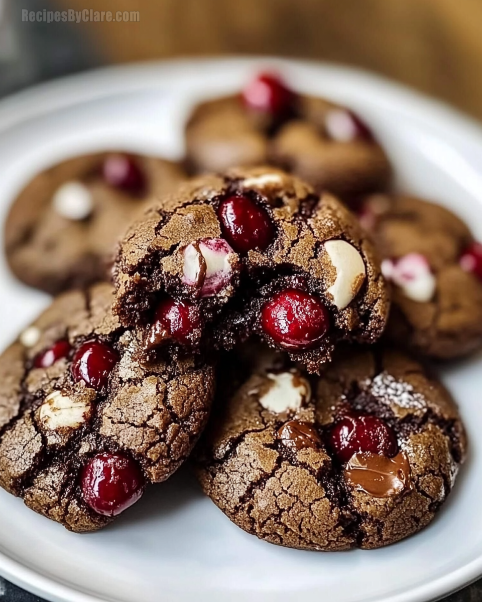 Gooey Chocolate Cherry Cookies