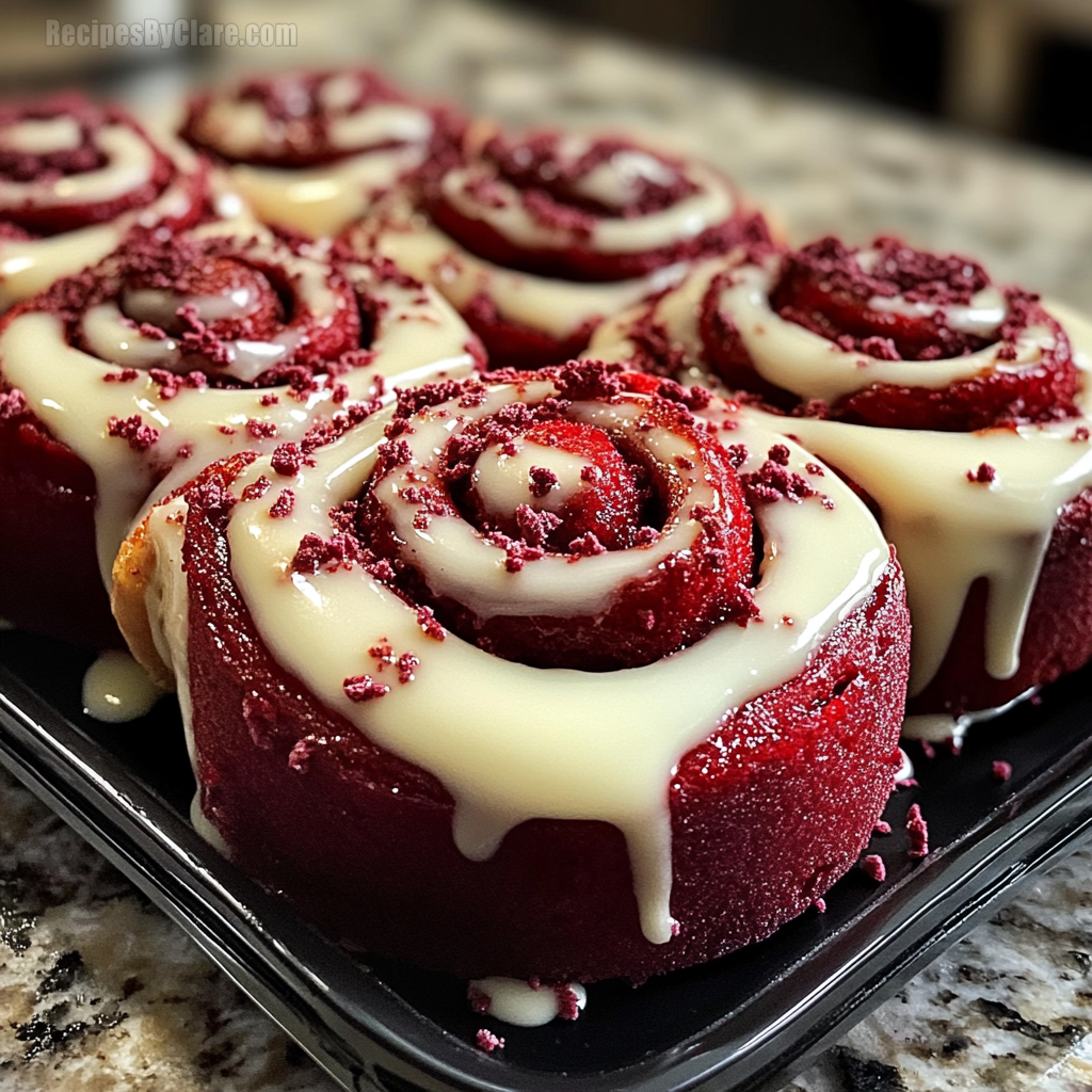 Heavenly Red Velvet Cinnamon Rolls