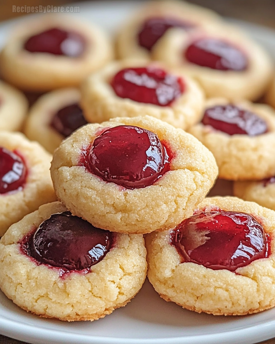 Irresistible Cherry Thumbprint Cookies