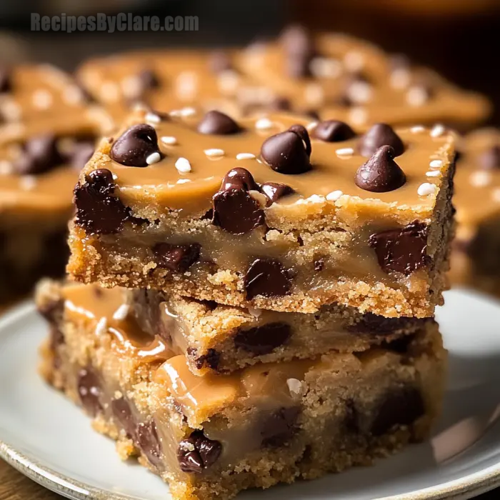 Salted Caramel Chocolate Chip Cookie Bars