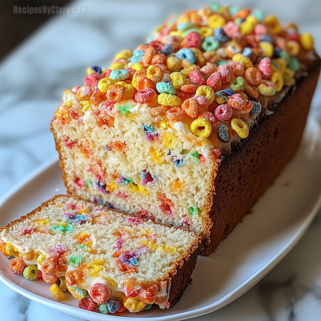 Fruity Pebbles Breakfast Bread