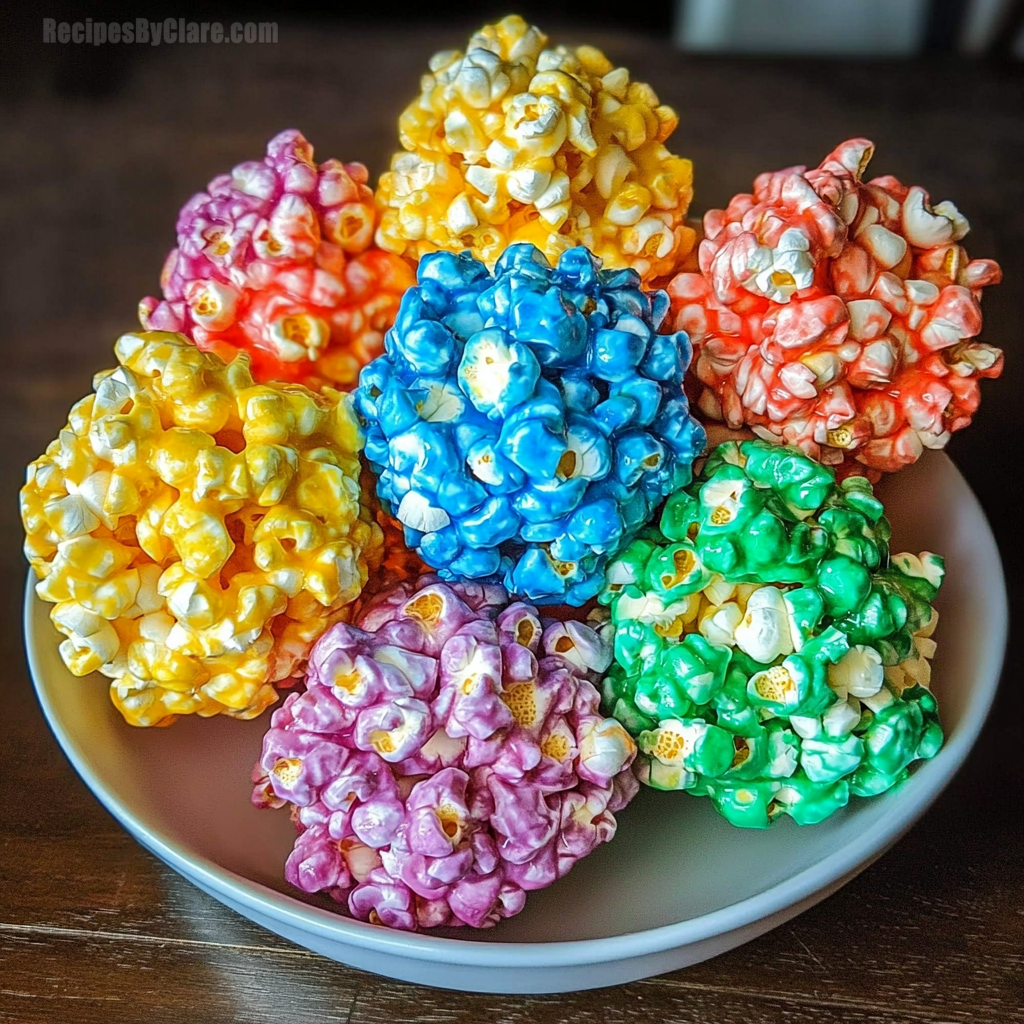 Rainbow Popcorn Balls