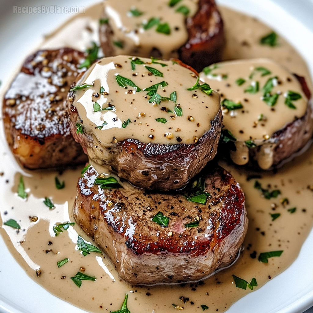 Peppercorn Steak with Creamy Sauce