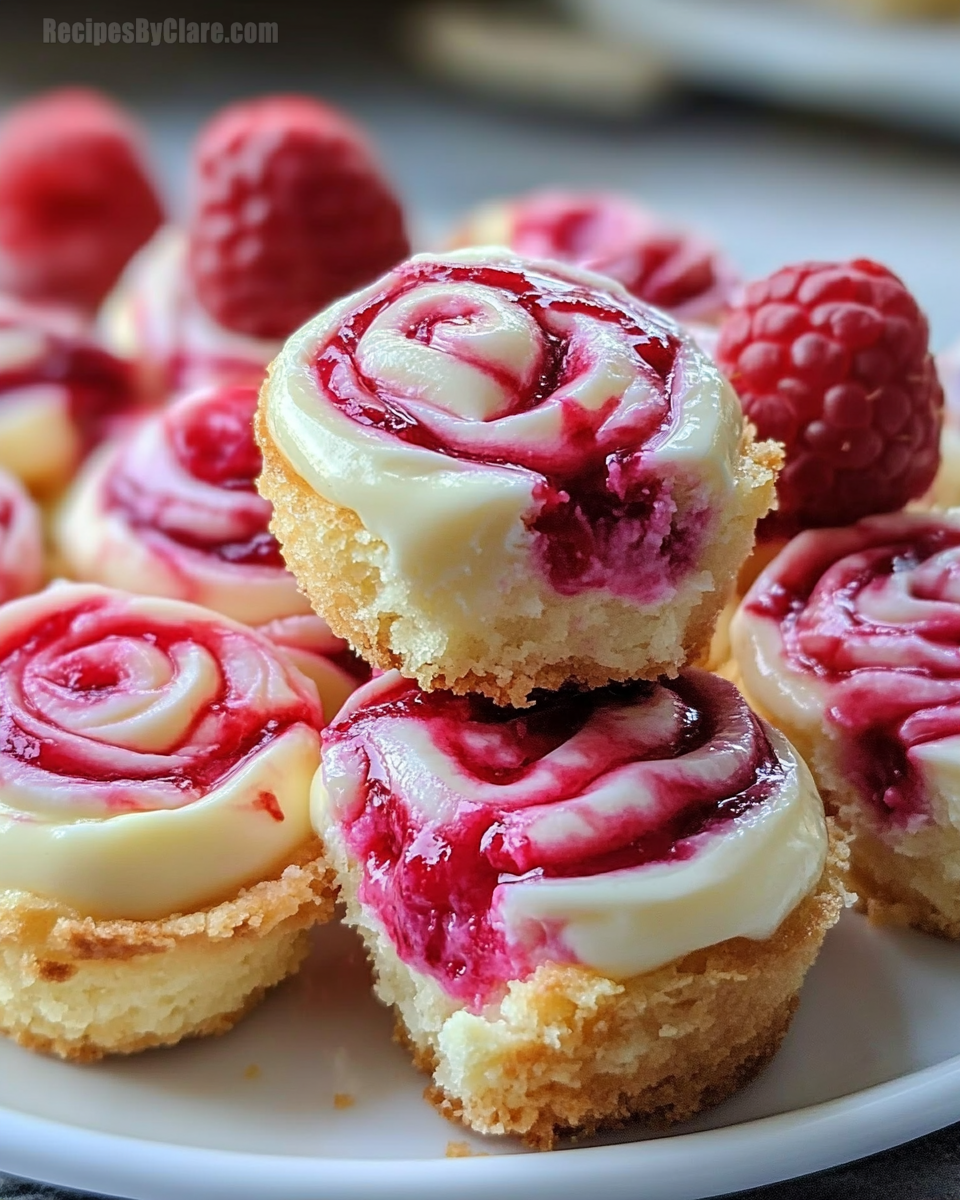 Homemade Raspberry Swirl Cheesecake Bites