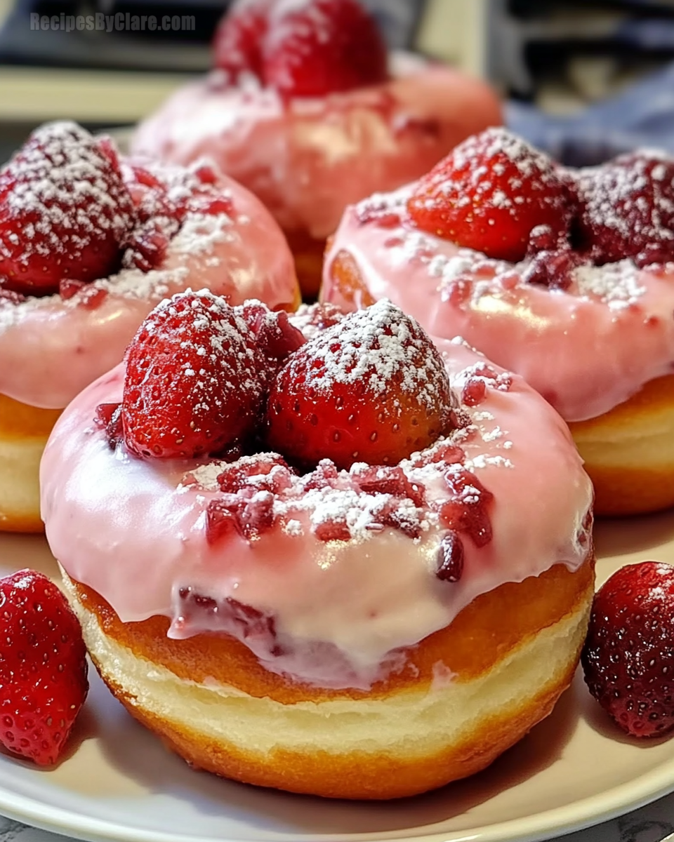 Strawberry Cheesecake Stuffed Donuts