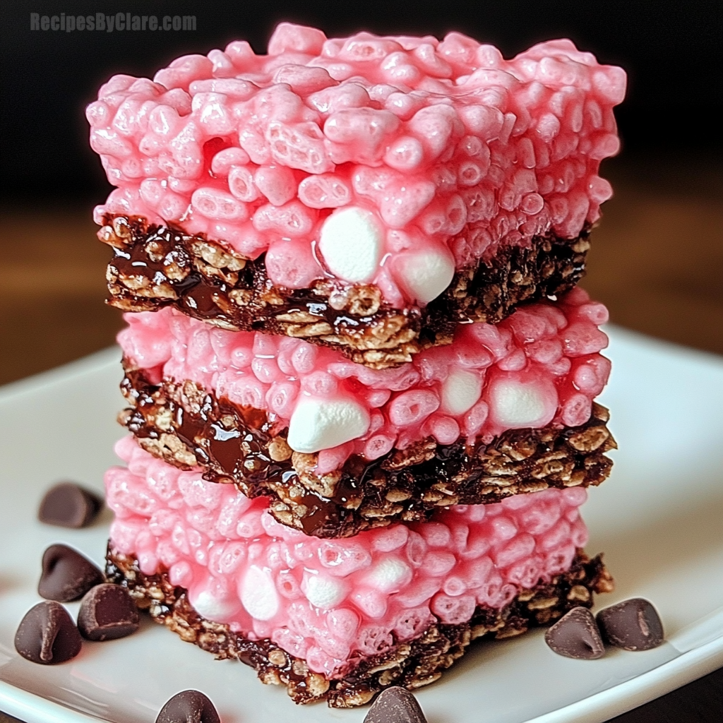 Chocolate Covered Cherry Rice Krispies Treats