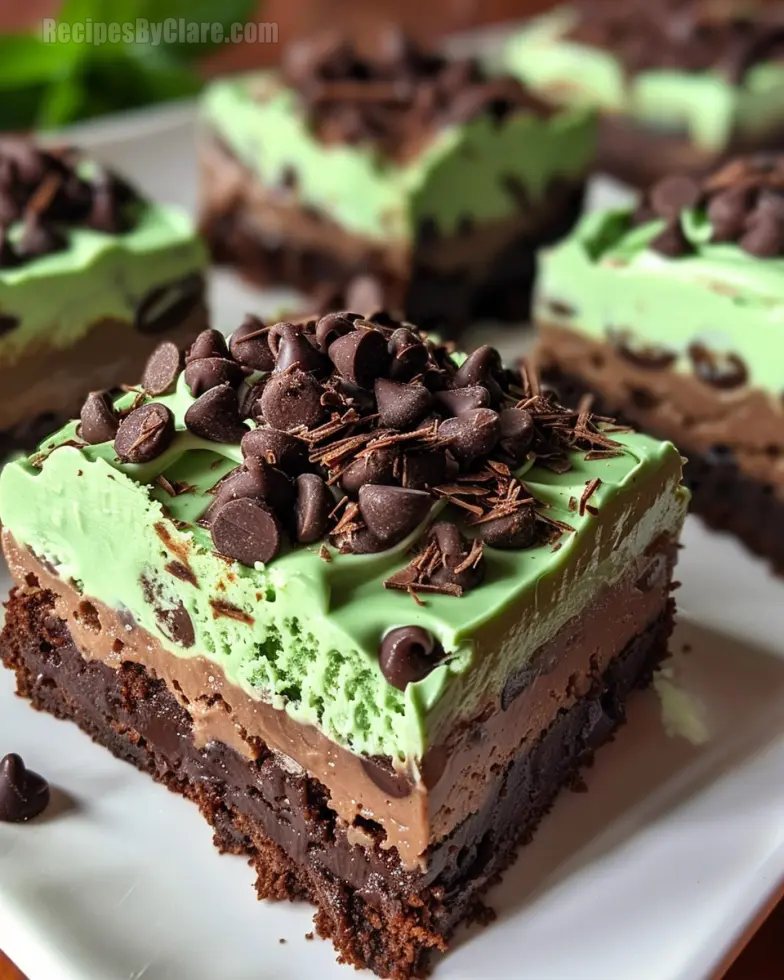 Mint Chocolate Chip Mousse Brownies